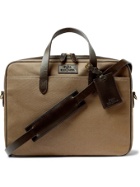 POLO RALPH LAUREN - Leather-Trimmed Canvas Briefcase - Brown