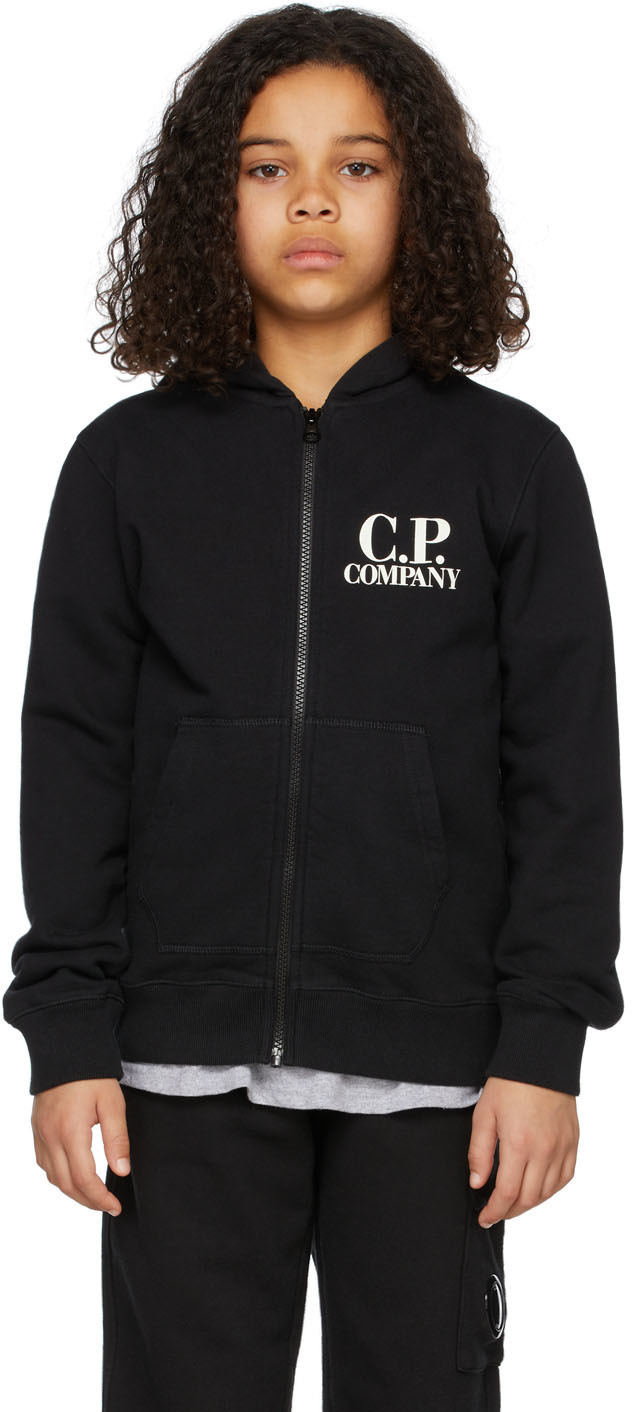 C.P. Company Kids Kids Black Basic Goggle Hoodie C.P. Company