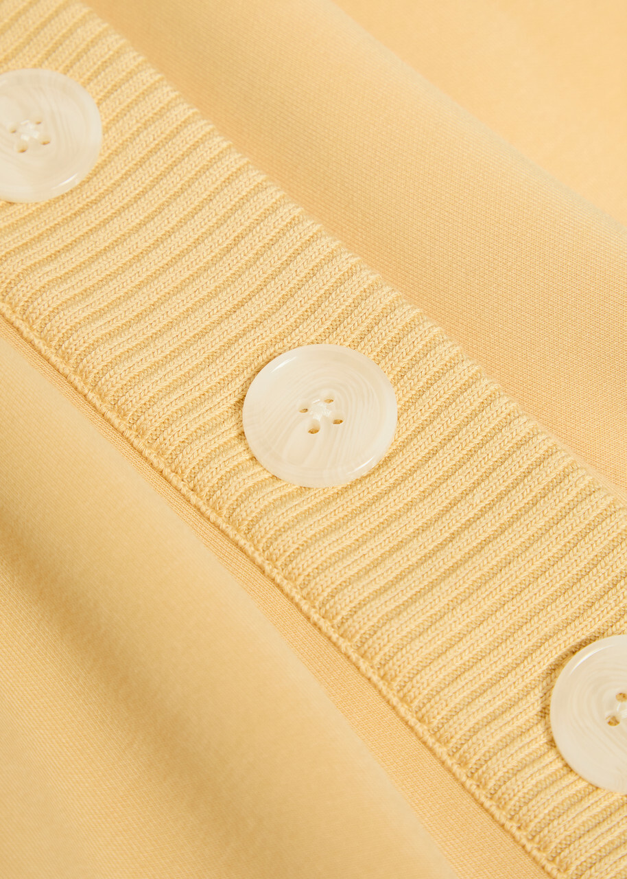Varley Reena Button-down Stretch-jersey Sweatshirt Yellow