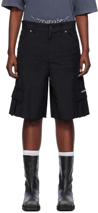 Photo: We11done Black Cropped Cargo Shorts