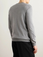 A.P.C. - Amir Slim-Fit Logo-Embroidered Cotton Sweater - Gray