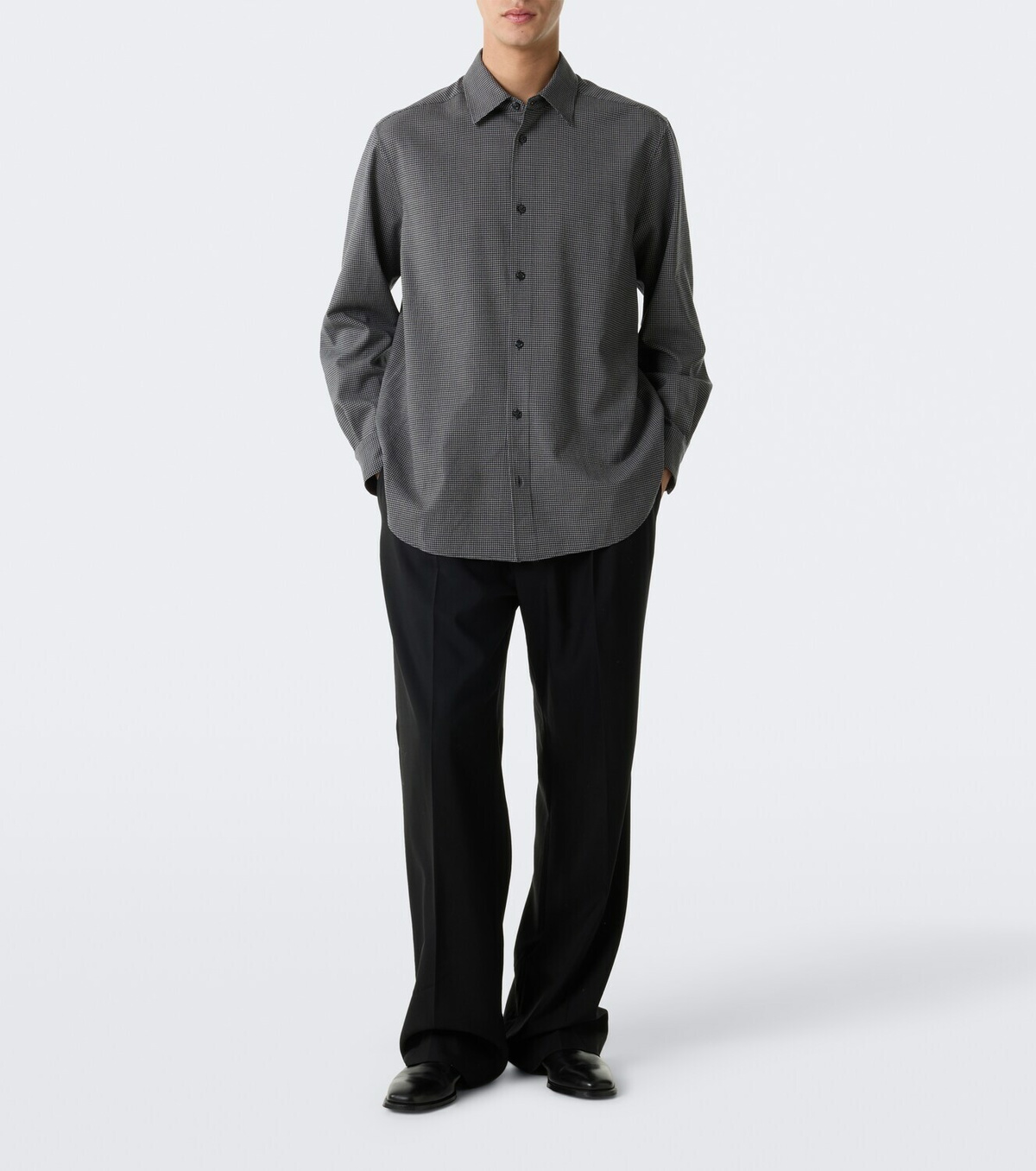 The Row Victor checked virgin wool shirt
