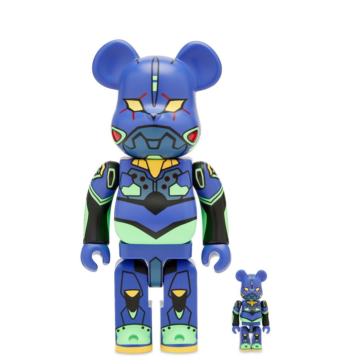 Photo: Medicom Be@rbrick Evangelion Eva 01 New Paint Version in 100 % 400%/Blue