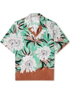 Valentino - Camp-Collar Floral-Print Silk Shirt - Green