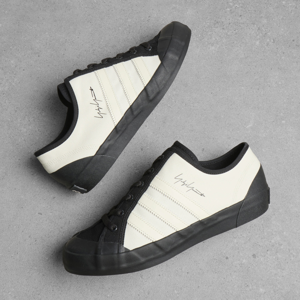 Y-3 Nisi Lo Sneaker in Owhite/Owhite/Black