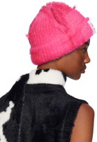 Charles Jeffrey LOVERBOY Pink Fluffy Chunky Ears Beanie