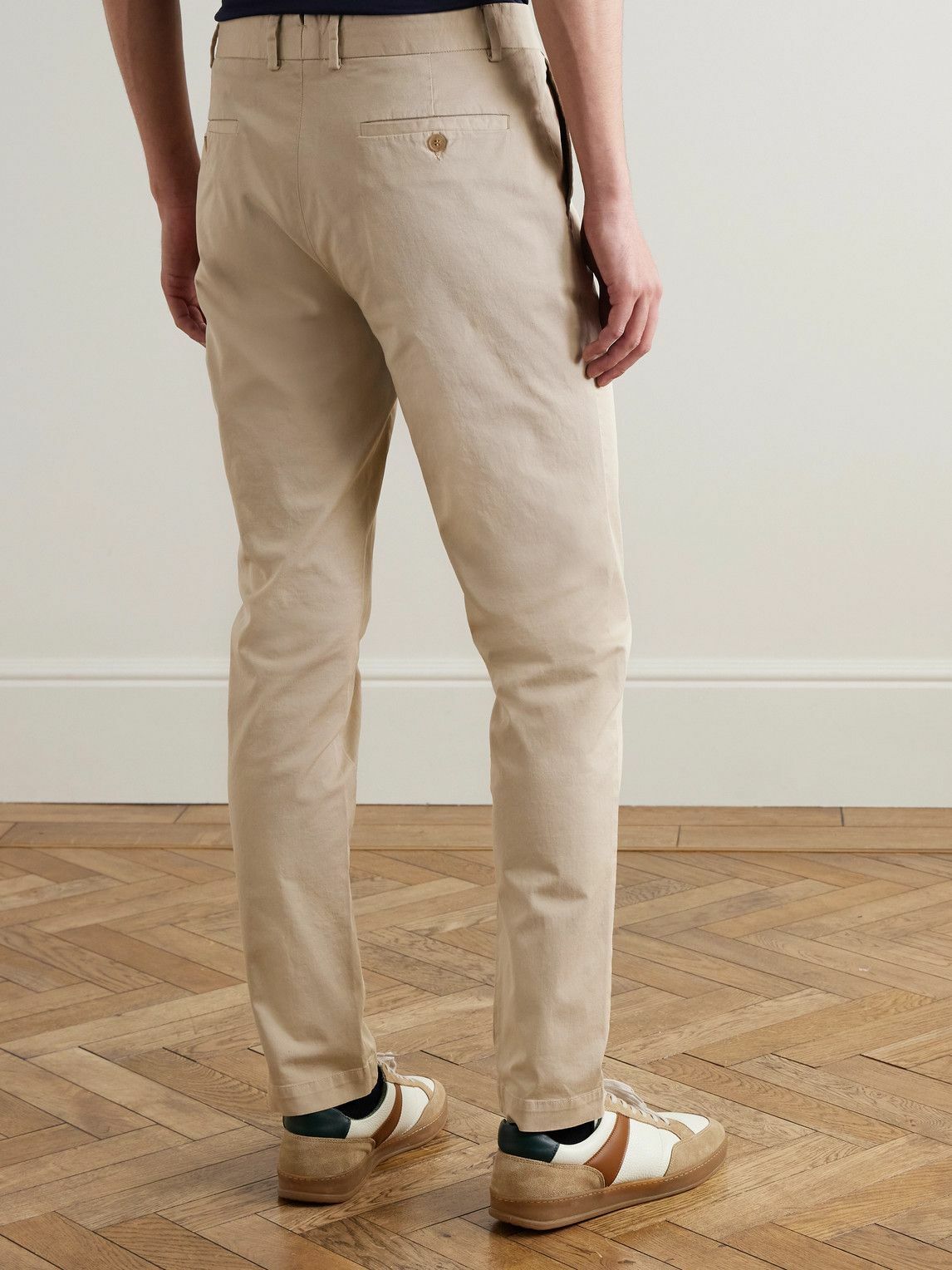 Sunspel - Straight-Leg Garment-Dyed Cotton-Blend Twill Chinos - Neutrals