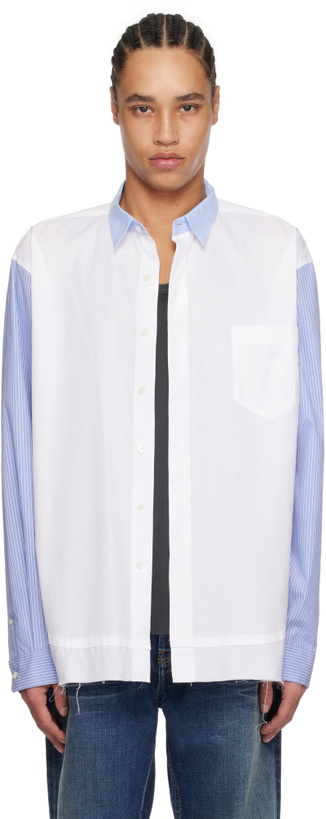 Photo: AMBUSH White & Blue Layered Shirt