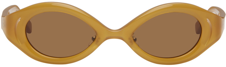 Photo: Song for the Mute SSENSE Exclusive Brown 'The Goggle' Sunglasses