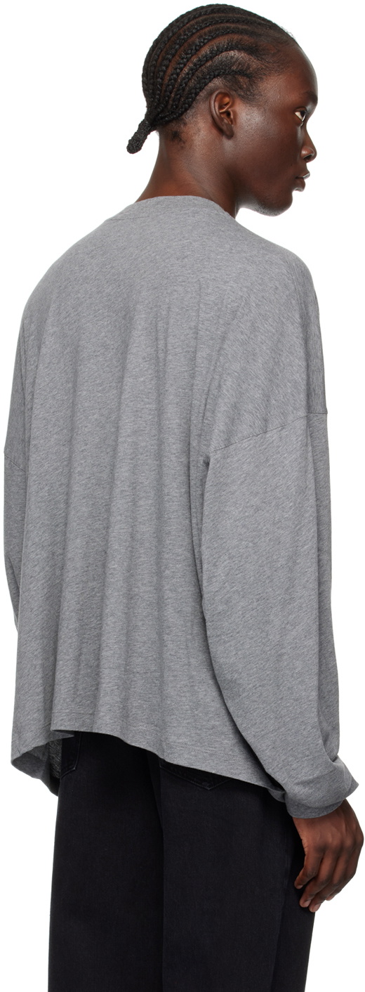 Tシャツ・カットソー The Row Slate Cotton Haru Oversize T-Shirt The Row Gray Haru Long Sleeve T-Shirt The Row