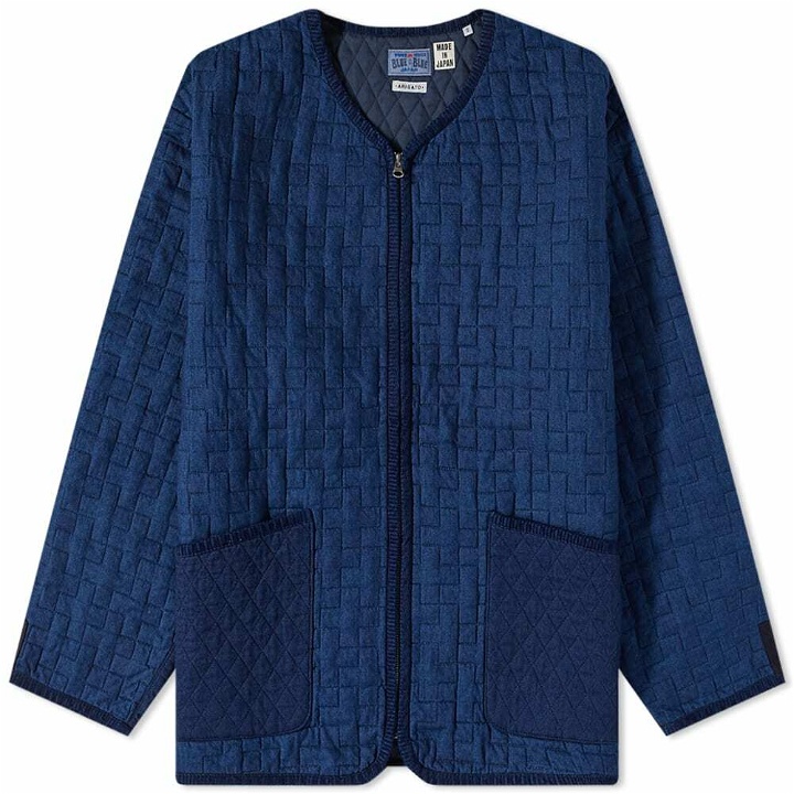 Photo: Blue Blue Japan Men's Two Tone Quilt Liner Jacket in Indigo