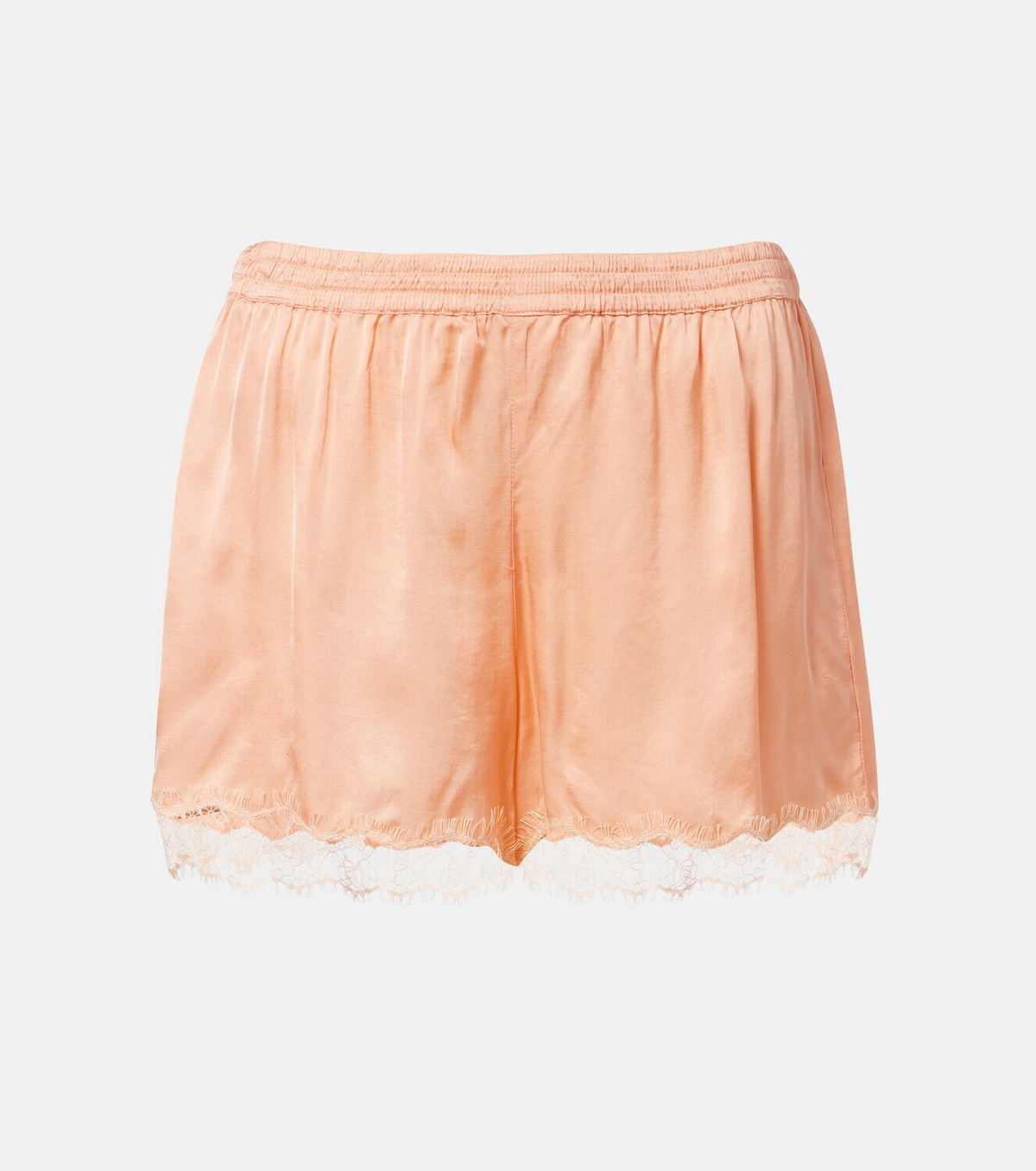 Poupette St Barth Doris lace-trimmed satin shorts
