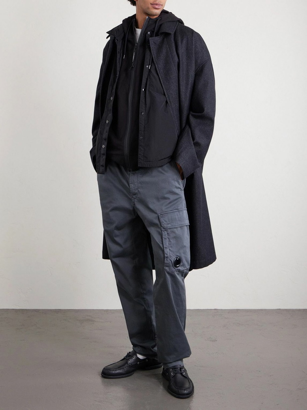 Photo: C.P. Company - Straight-Leg Logo-Appliquéd Cotton-Blend Cargo Trousers - Gray