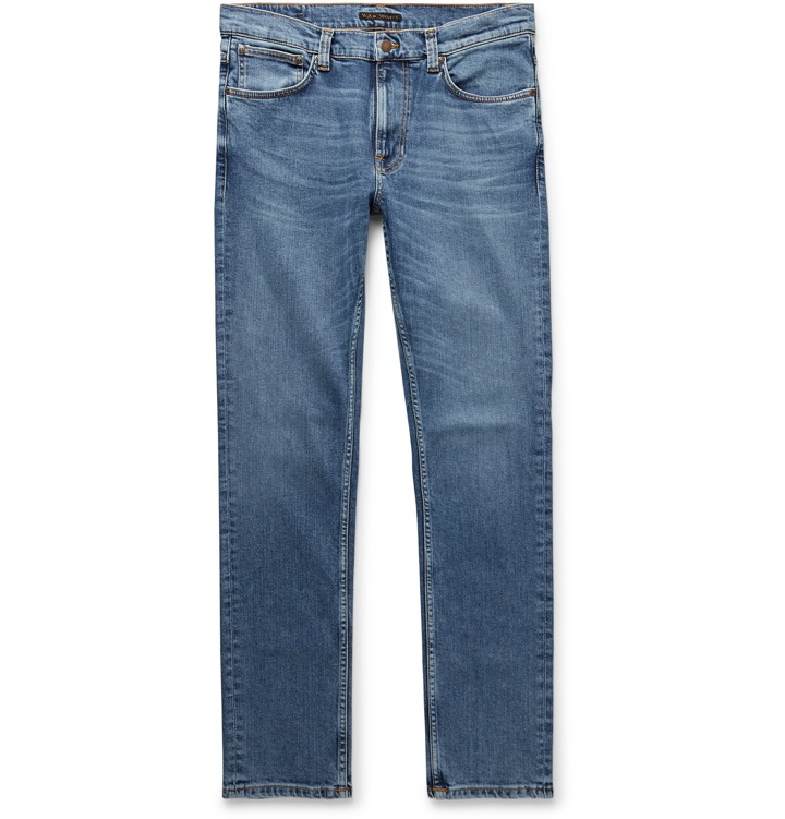 Photo: Nudie Jeans - Lean Dean Slim-Fit Tapered Organic Stretch-Denim Jeans - Blue