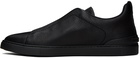 ZEGNA Black Deerskin Triple Stitch Sneakers