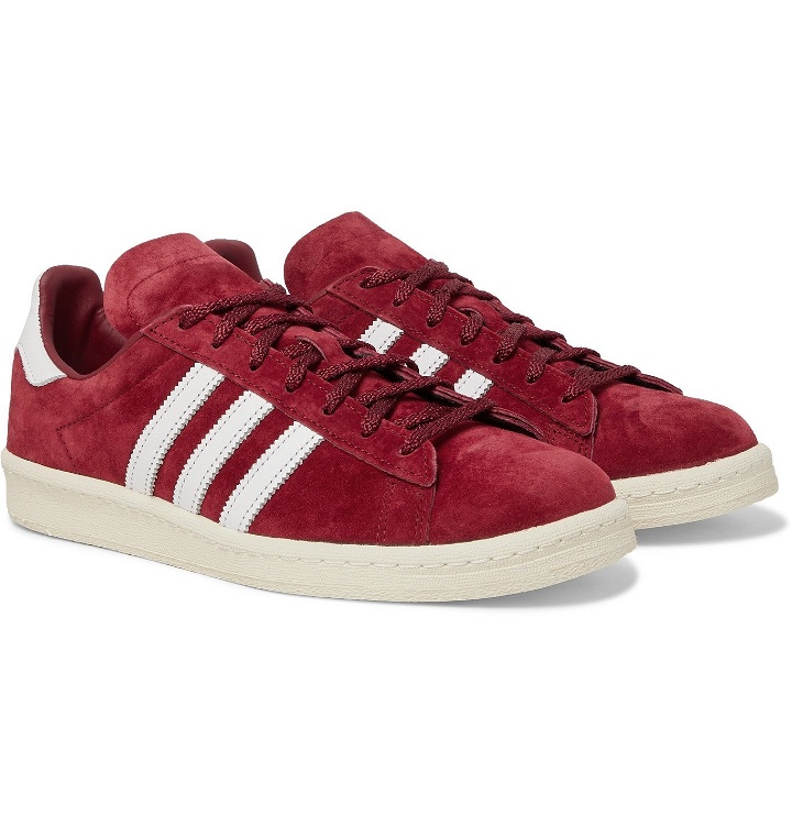 Photo: ADIDAS ORIGINALS - Campus 80s Leather-Trimmed Suede Sneakers - Burgundy