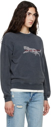 ANINE BING Gray Spencer Leopard Sweatshirt