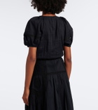 Ulla Johnson Clara embroidered cotton crop top