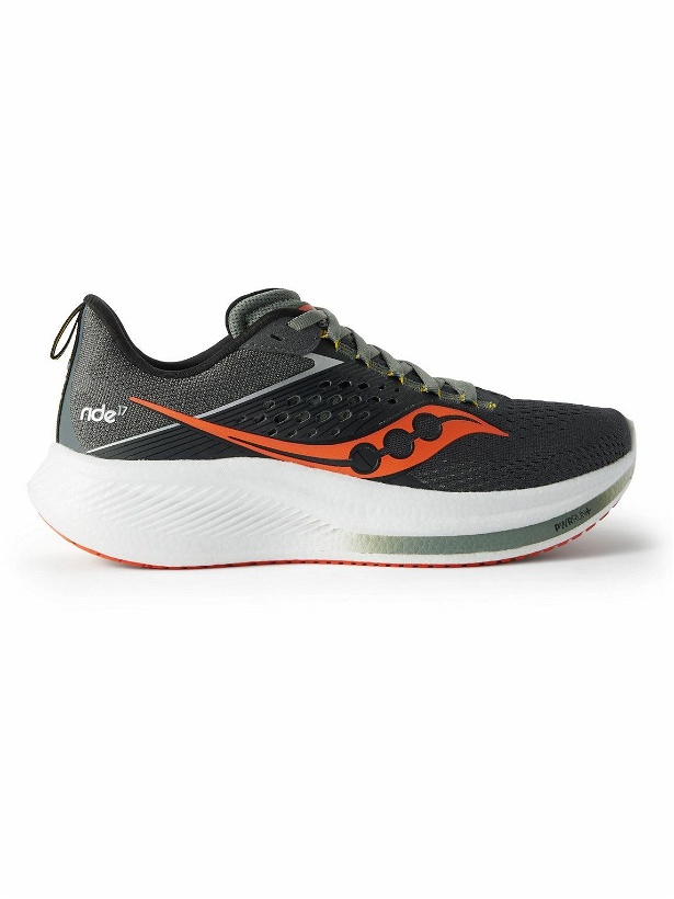 Photo: Saucony - Ride 17 Rubber-Trimmed Mesh Running Sneakers - Black