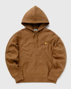 Carhartt Wip Hooded American Script Sweat Brown - Mens - Hoodies