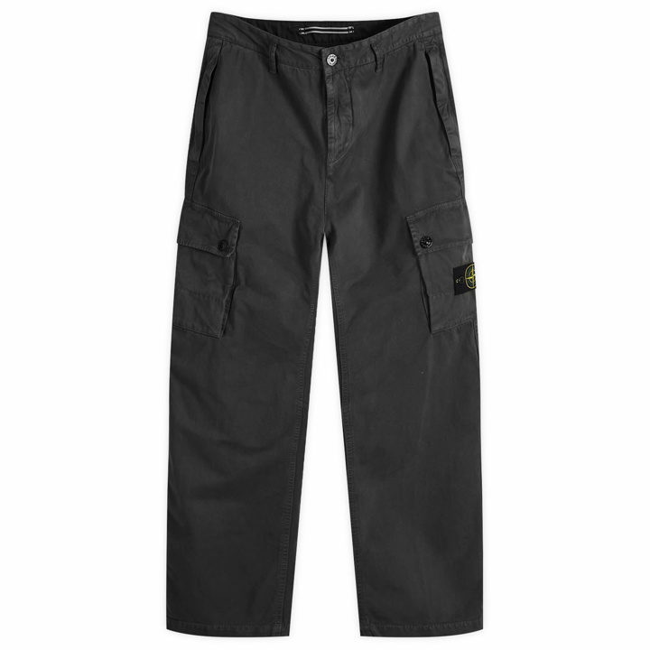 Photo: Stone Island Men's Brushed Cotton Canvas Cargo Pants in Black