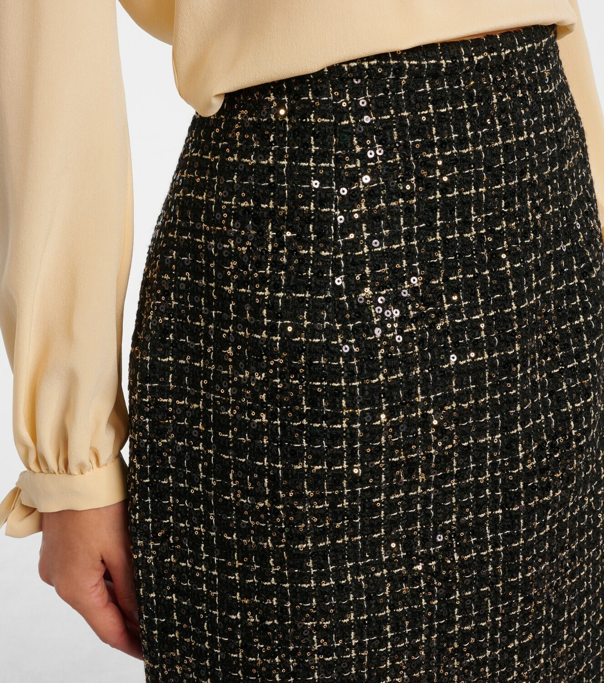 Safiyaa Ayaka sequined tweed pencil skirt