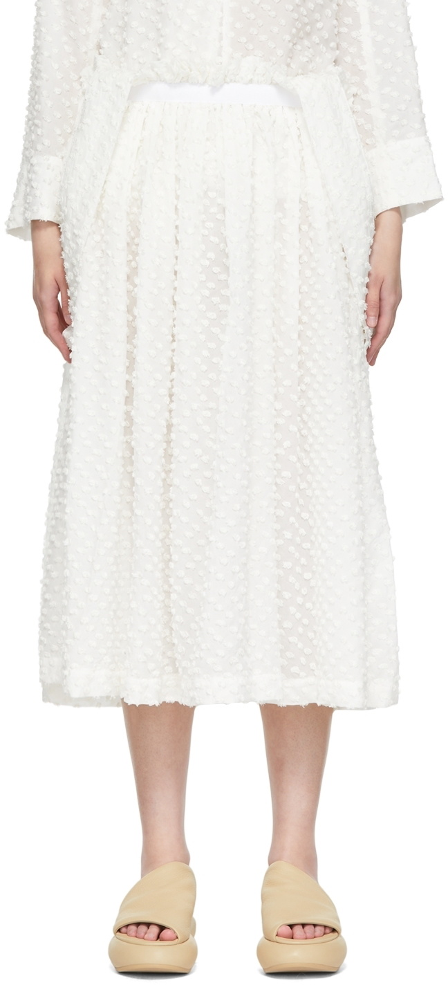 Tricot Comme des Garçons White Cupro Midi Skirt