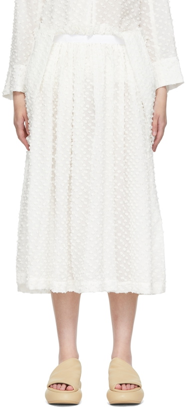 Photo: Tricot Comme des Garçons White Cupro Midi Skirt