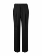 Givenchy - Straight-Leg Pleated Grain De Poudre Wool Trousers - Black