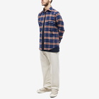 Drake's Men's Work Shirt in Blue Check