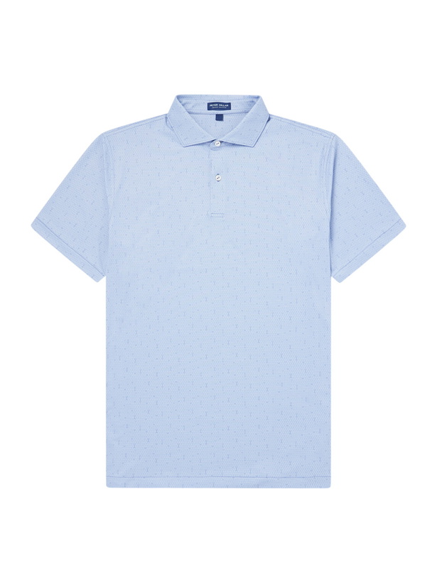 Photo: Peter Millar - Fifty-Fifty Printed Stretch-Jersey Polo Shirt - Blue