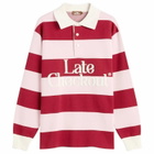 Late Checkout Men's Rugby Polo in Pink/Burgundy