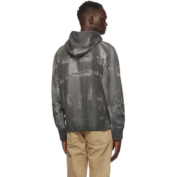 Helmut Lang Grey Marble Dye Standard Hoodie Helmut Lang