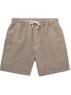 Altea - Martin Straight-Leg Garment-Dyed Linen Drawstring Shorts - Neutrals