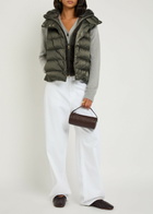 Herno Quilted Hooded Shell and Faux fur Gilet Dark Grey
