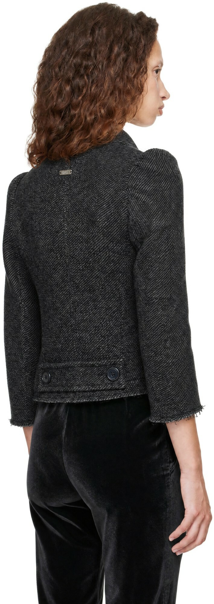 KNWLS Gray Wool Tweed Zip Jacket