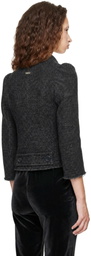 KNWLS Gray Wool Tweed Zip Jacket