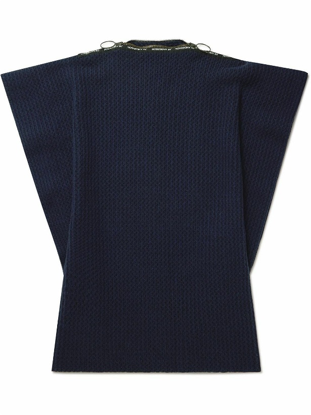 Photo: A.P.C. - JW Anderson Swann Webbing-Trimmed Ribbed Wool Poncho