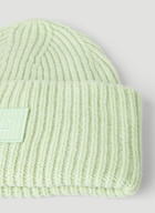 Face Patch Beanie Hat in Green