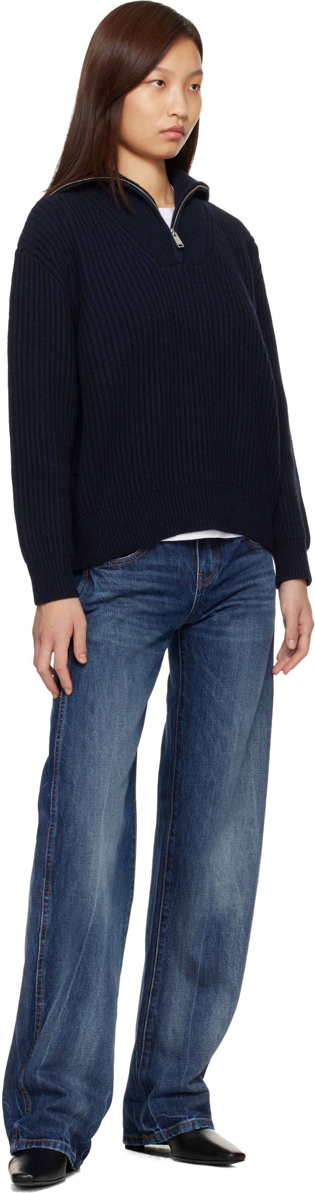 ANINE BING Navy Sammy Track Jacket
