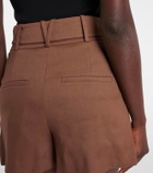 Veronica Beard Piper belted linen-blend shorts