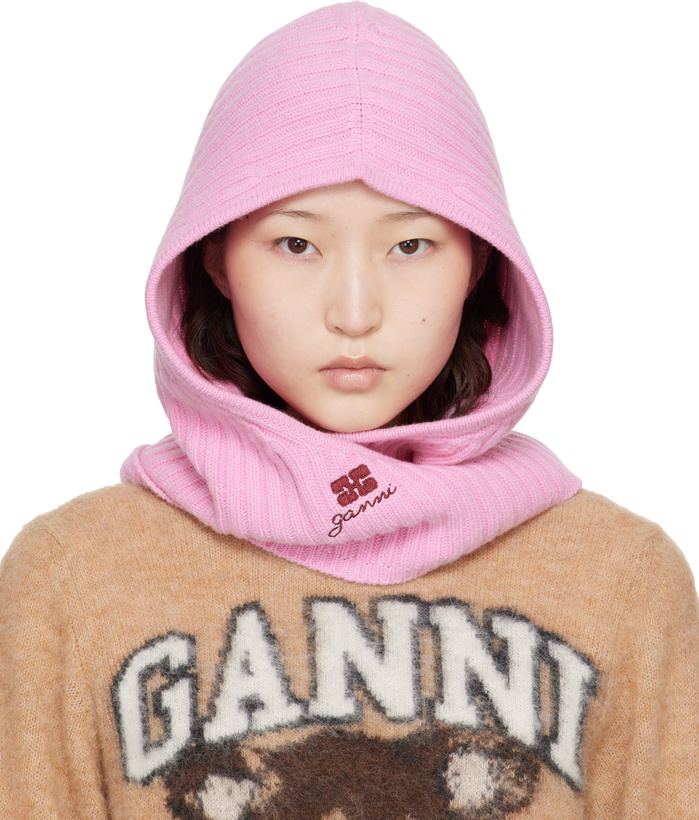 Photo: GANNI Pink Wool Mix Balaclava