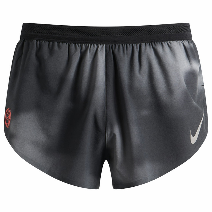Photo: Nike Men's Aeroswift 2" Split Short in Black/Grey/Crimson