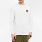 Maharishi Men's Long Sleeve Tiger Embroidered T-Shirt in White