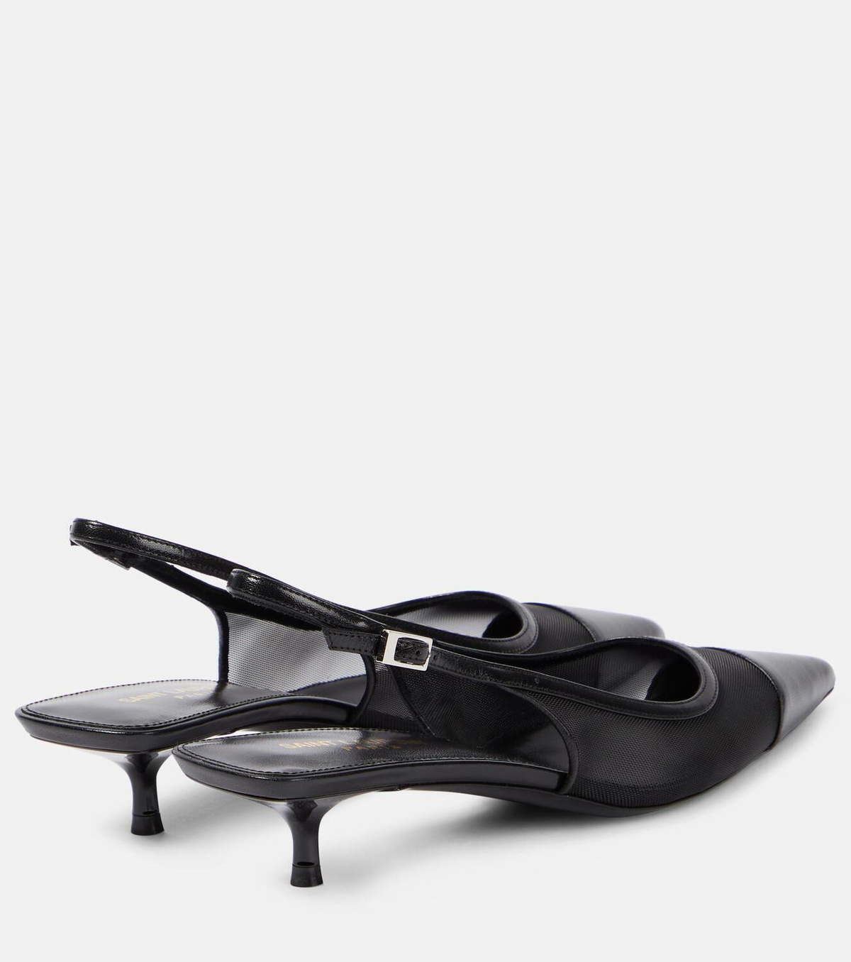 Saint Laurent Oxalis 30 leather-trimmed slingback pumps