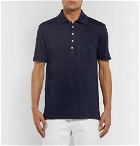 Massimo Alba - Linen Polo Shirt - Navy
