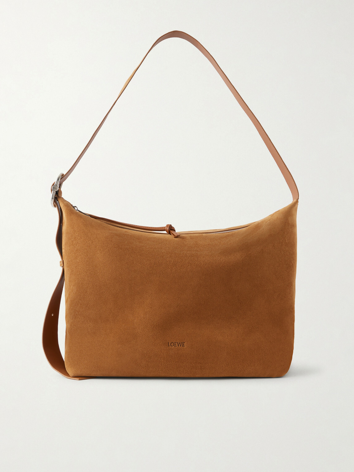 LOEWE - Loop Logo-Debossed Suede Messenger Bag