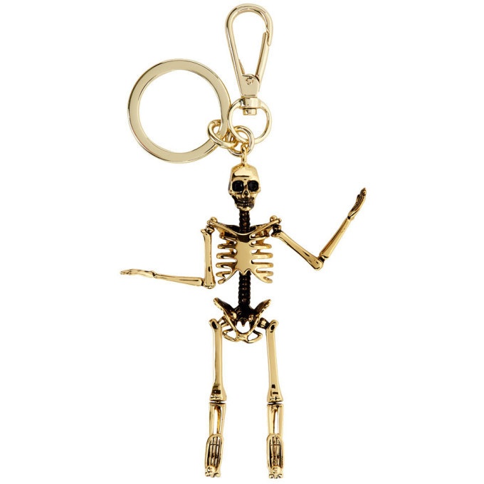 Photo: Alexander McQueen Gold Shiny Skeleton Keychain