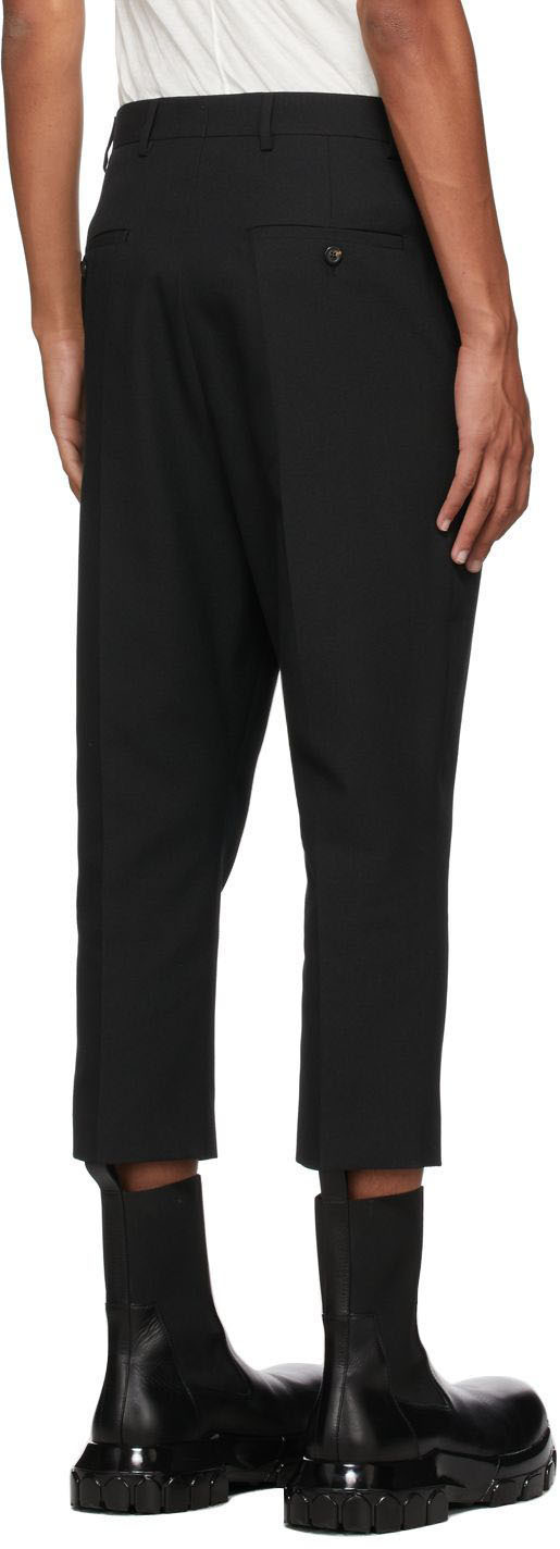Rick Owens Black Cropped Bela Astaires Trousers Rick Owens