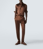 Rubinacci Reversible silk straight pants